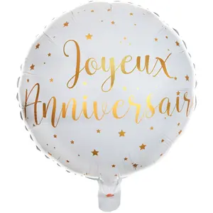Comparateur de prix : SANTEX Ballon Aluminium Joyeux Anniversaire Blanc et Or Multicolor