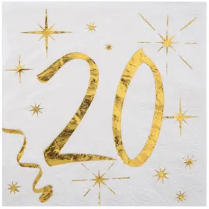 Comparateur de prix : SERVIETTE 20 ANS METAL X20
