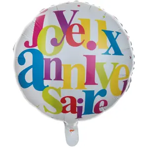 RueDeLaFete Ballon Mylar Joyeux Anniversaire Festif pas cher