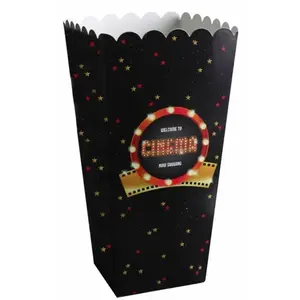 Comparateur de prix : Santex Cornets à popcorn - Hollywood - Noir - Lot de 8 - 6 x 17 cm - Décoration de fête