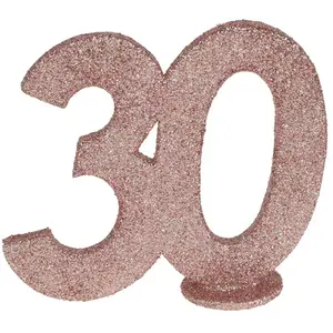 Comparateur de prix : CHIFFRE Anniversaire Vertical déco, 30 pailleté Rose Gold