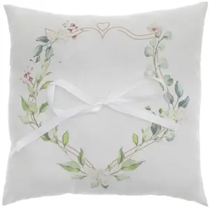 SANTEX COUSSIN MARIAGE ALLIANCES VÉGÉTAL 18X18CM BLANC