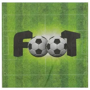 RueDeLaFete Sachet de 20 Serviettes FOOT Vertes pas cher