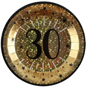 Comparateur de prix : Sachet de 10 Assiettes âge étincelant métal 30 ans