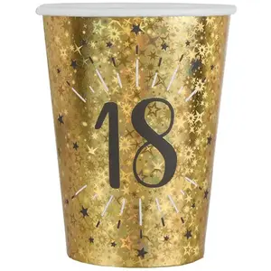 Comparateur de prix : SANTEX 6788-18, Sachet de 10 Gobelets Âge étincelant métal, 18 Ans
