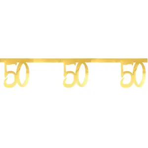 RueDeLaFete Banderole des âges métal or 50 ans pas cher