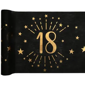 SANTEX 6787-18-30, Chemin de Table Âge étincelant métal Noir/Or, 18 Ans pas cher