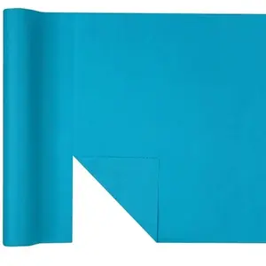 RueDeLaFete Chemin de table AIRLAID luxe 40cm x 4m80, Bleu Aqua (rouleau) pas cher