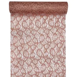 NO NAME chemin de table dentelle or rose métal 28cmx5m - 000508600280020 pas cher