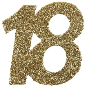 RueDeLaFete Sachet de 6 Grands confettis anniversaire, OR pailleté 18 ans pas cher