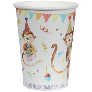 Sachet de 10 Gobelets anniversaire Zoo partyVendu parruedelafete