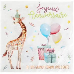 Comparateur de prix : Sachet de 20 Serviettes anniversaire Zoo party