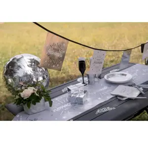 SANTEX Banderole en carton 5m - Anniversaire étincelant Argent aille Unique pas cher