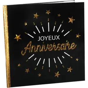 Santex LIVRE D'OR JOYEUX ANNIVERSAIRE HOLO 20P 24CM NOIR Noir pas cher
