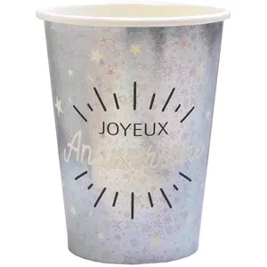 Comparateur de prix : RueDeLaFete Santex Gobelet fête Joyeux Anniversaire Argent métallique (2 Lots de 10) R/6648