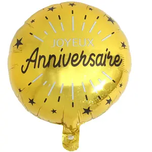 Comparateur de prix : RueDeLaFete Ballon aluminium rond 45 cm : Anniversaire étincelant Or 6650-3