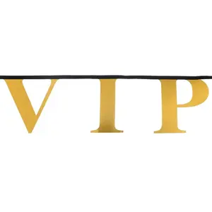 Comparateur de prix : Banderole VIP couronnée métal 2,m Or
