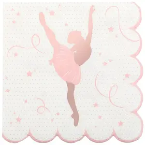 Comparateur de prix : 20 Serviettes papier ballerine 25 x 25 cm - Rose