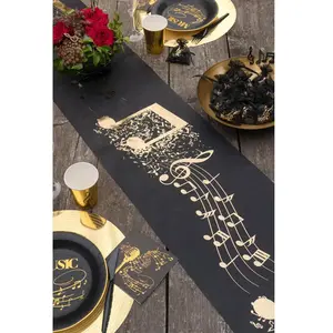 Comparateur de prix : JOUR DE FETE Chemin de Table Musique - Or & Noir - 5 mètres