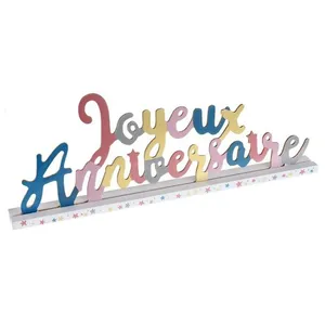 JOUR DE FETE LETTRES JOYEUX ANNIVERSAIRE KITTY PARTY 1ER AGE 33.5X4.5X12CM pas cher