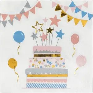Serviette Kitty Party - Lot de 20 pas cher