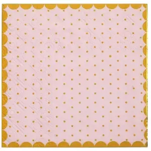 Comparateur de prix : Santex Serviette rose liseré et pois dorés x20