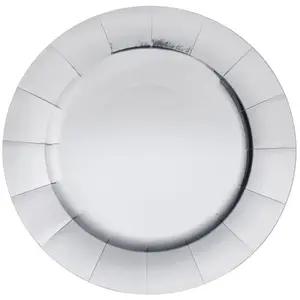 RueDeLaFete Lot de 10 Sous-assiettes brillantes 33cm, Argent pas cher