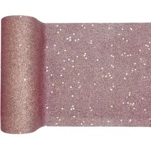 JOUR DE FETE Chemin de table à paillettes Rose Gold - 5 mètres pas cher