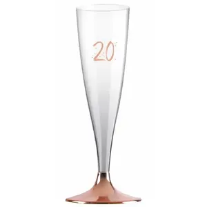 Comparateur de prix : Sachet de 6 Flûtes pied ROSE GOLD âge 20 ans