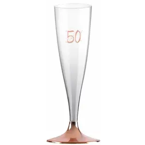 Comparateur de prix : Sachet de 6 Flûtes pied ROSE GOLD âge 50 ans