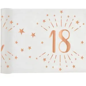 SANTEX Chemin de table élégant anniversaire 18ans rose gold 30cm x 5m (x1) REF/7344 pas cher