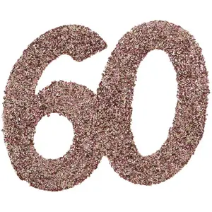 RueDeLaFete Sachet de 6 Grands confettis anniversaire, Rose Gold pailleté 60 ans pas cher