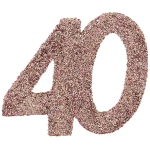 RueDeLaFete Sachet de 6 Grands confettis anniversaire, Rose Gold pailleté 40 ans pas cher