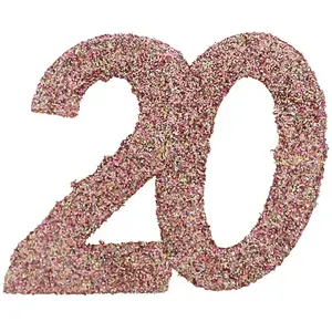 RueDeLaFete Sachet de 6 Grands confettis anniversaire, Rose Gold pailleté 20 ans pas cher