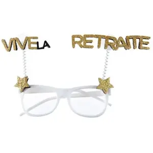 Comparateur de prix : MONTURE PAIRE DE LUNETTES RETRAITE OR PAILLETÉ