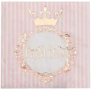 Comparateur de prix : Santex mariage 20 serviettes couronne princesse 25cm or rose - chalayer 000724500000020