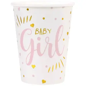 Comparateur de prix : Santex 10 GOBELETS CARTON BABY SHOWER GIRL 27CL ROSE