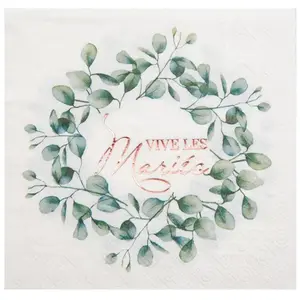Comparateur de prix : Serviettes de table jetable papier mariage bucolique 33cm vert - Vert, Anis, Menthe, Eau