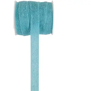 RueDeLaFete Ruban naturel Coton 10 mm Bleu ciel pas cher