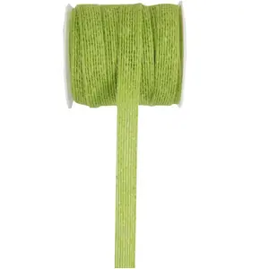 RueDeLaFete Ruban naturel Coton 10 mm Vert pas cher
