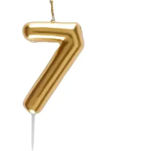 RueDeLaFete Bougie OR, chiffre 7 or pas cher