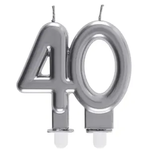 RueDeLaFete Bougie des âges 40 ans, Argent pas cher