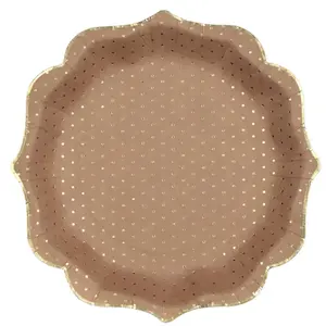 Comparateur de prix : Sachet de 10 assiettes pois dorés, kraft
