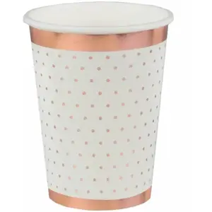 Lot de 10 Gobelets Pois brillants 25cl, Blanc