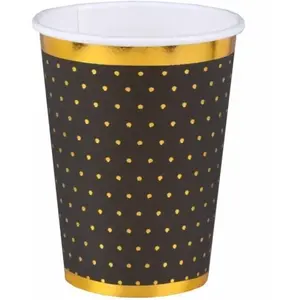 Comparateur de prix : Lot de 10 Gobelets Pois dorés 25cl, Noir