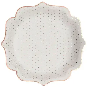 Comparateur de prix : Sachet de 10 assiettes pois brillants, blanches