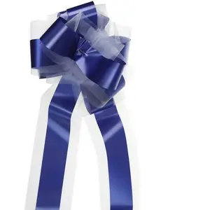 RueDeLaFete Un noeud automatique en tulle pans longs, Marine pas cher