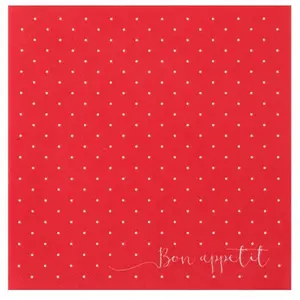 Comparateur de prix : Paquet de 12 Serviettes POIS airlaid 40x40cm, Rouge