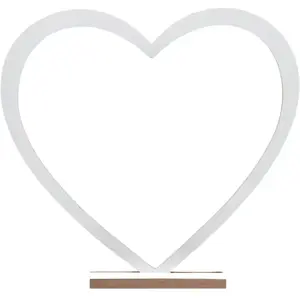 Santex DÉCORATION COEUR MARIAGE BOIS 39X4X37CM BLANC pas cher