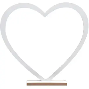 Santex mariage Décor de table Coeur blanc en bois 25 cm pas cher